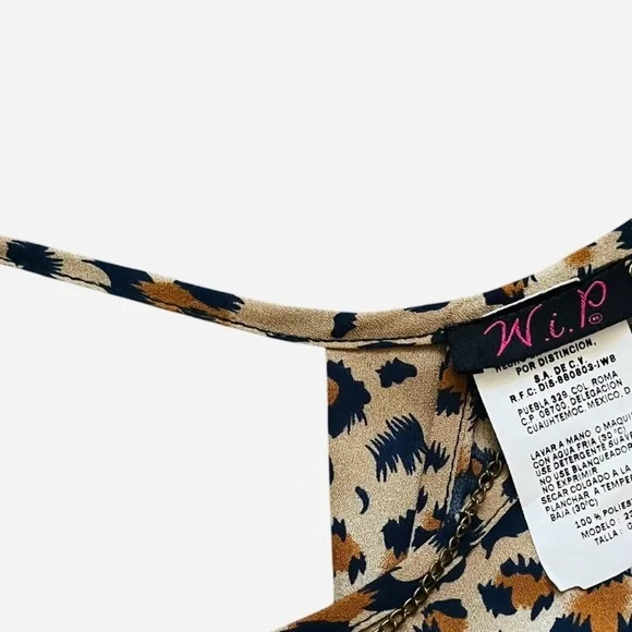 WIP Melody semi casual topshirt M scoop neck leopard print detailed back - Picture 7 of 14